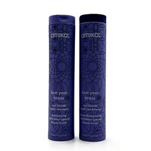 Amika Bust Your Brass Cool Blonde Repair Shampoo & Conditioner 9.2 oz Duo